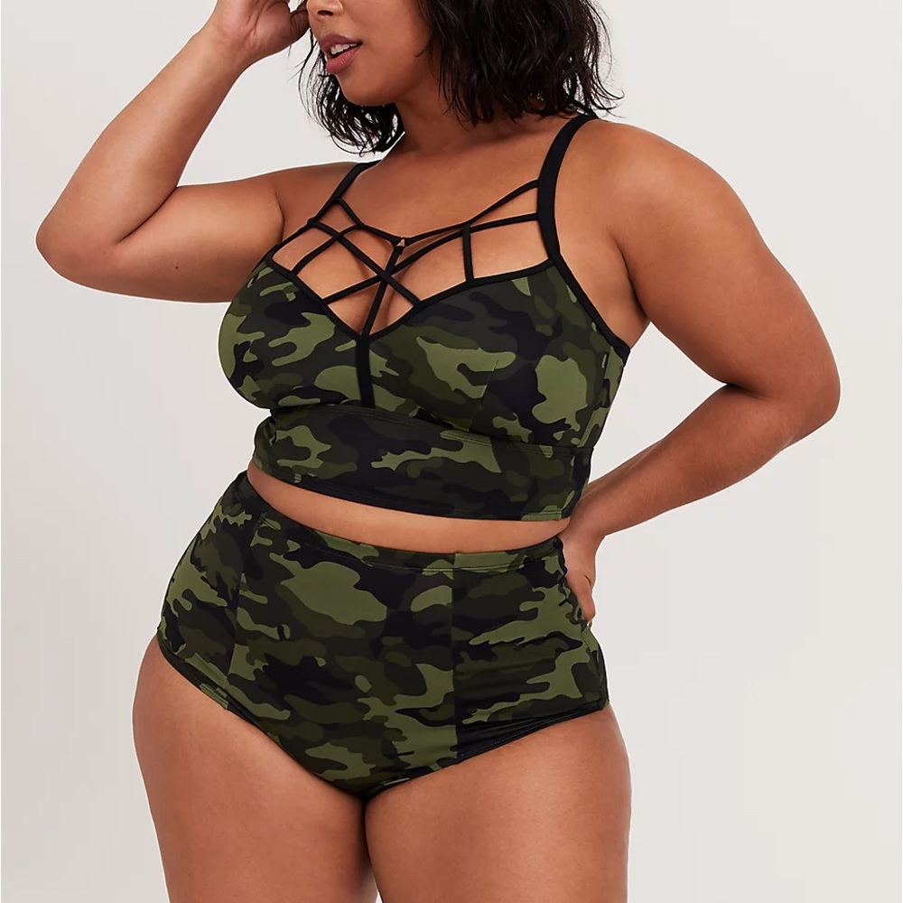 SOLD! TORRID camo 2 piece swim suit